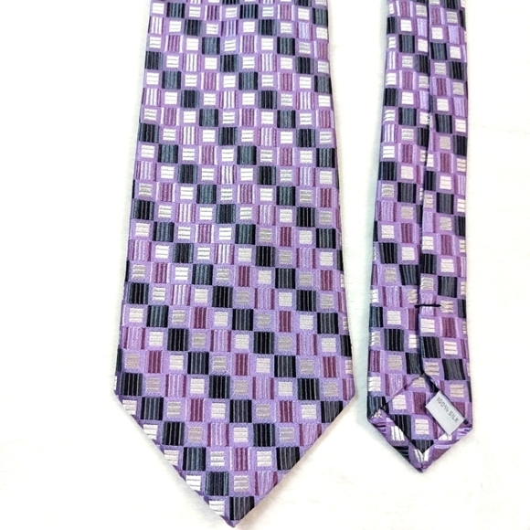 BURMA BIBAS PURPLE 100% SILK TIE - Picture 1 of 5